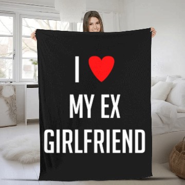 Discover I LOVE MY EX GIRLFRIEND HEART TRENDY Fleece Blankets