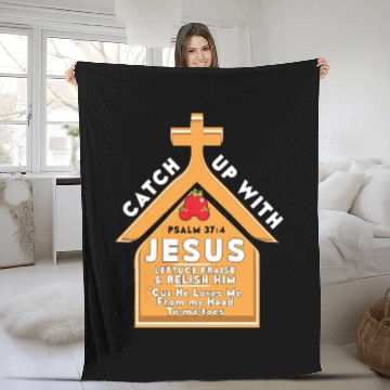 Discover Catch Up With Jesus Christian Fleece Blankets