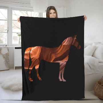 Discover Rocky Horse - Grand Canyon rocks Fleece Blankets