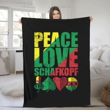 Discover Peace Love Sheepshead Card Game Playing Card Fleece Blankets