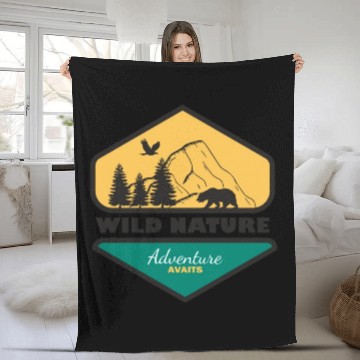 Discover Wild nature Adventure Fleece Blankets