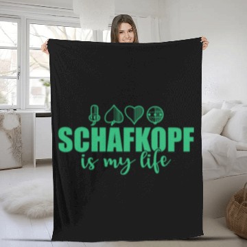 Discover Schafkopf is my Life Card Game playing Card Fleece Blankets