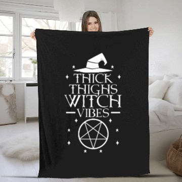 Discover Thick Thighs Witch Vibes Fleece Blankets