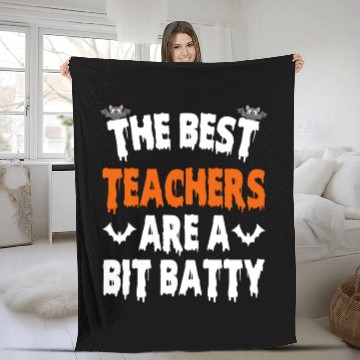 Discover The Best Teacher Are A Bit Batty, Halloween Bat Fleece Blankets