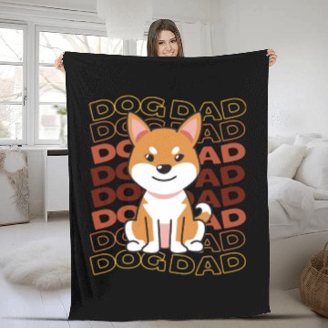 Discover Dog Dad Fleece Blankets