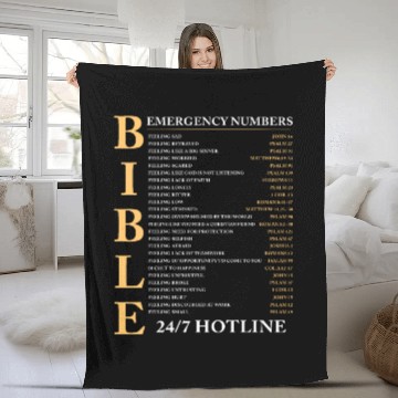 Discover Bible Emergency Number Jesus Christian Fleece Blankets