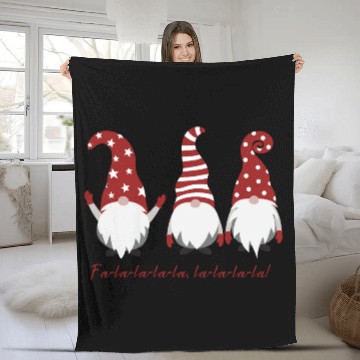 Discover Three Christmas Dwarfs - Fa la la la la la la la Fleece Blankets