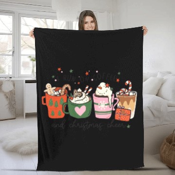 Discover I Run On Coffee And Christmas Cheer Fleece Blankets