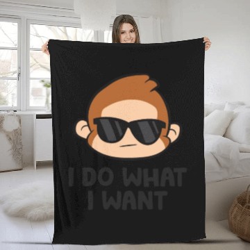 Discover Cute Monkey Ape I Do What I Want Fleece Blankets