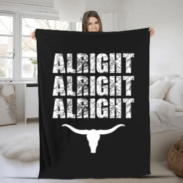 Discover Alright, Alright, Alright Texas Bull Texas Fleece Blankets