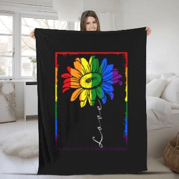 Discover Sunflower Love Rainbow Tolerance LGBT Fleece Blankets