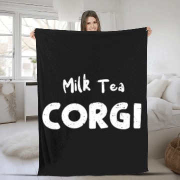 Discover Milk Tea Corgi - Dogs Fleece Blankets