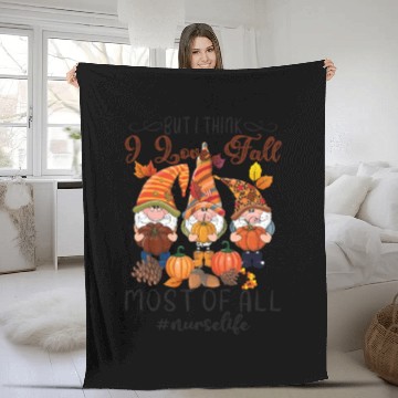 Discover Gnomes I Love Fall Thanksgiving Fleece Blankets