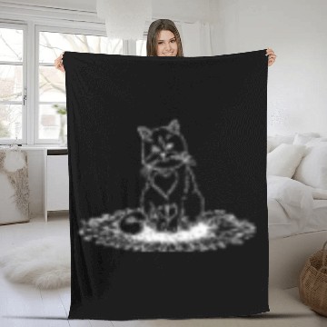 Discover Cat Sunflower Cat Owner Cat Lover I Cute Cat Sunfl Fleece Blankets