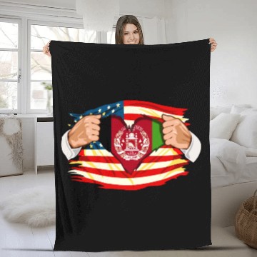 Discover Afghanistan Who Live in America Afghani Flag Fleece Blankets