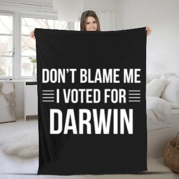 Discover Science Funny Voted For Darwin Scientist Biology Fleece Blankets