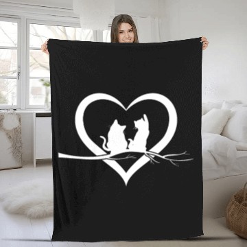 Discover Cats In Lover I Cat Heart Cat Lover Cute Cat Fleece Blankets