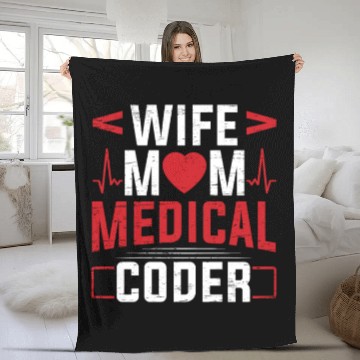 Discover Medical Biller Coding Nurse Wife Mom Medical Coder Fleece Blankets