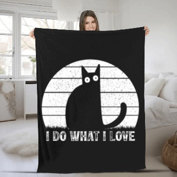 Discover Cat Lover Funny Cat Meme I Do What I Love I Funny Fleece Blankets