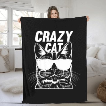 Discover Cat Owner Cat Lover Funny Cat Meme I Crazy Cat Fleece Blankets