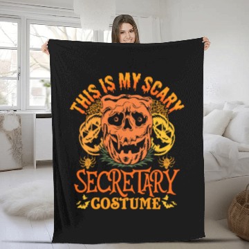 Discover This Is My Scary Secretary Costume Funny Halloween Fleece Blankets