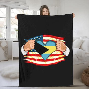 Discover Bahamian Who Live in America Bahamas Flag Fleece Blankets