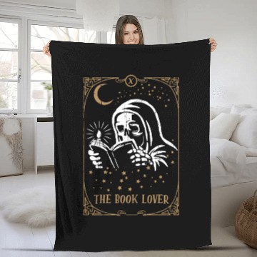 Discover Skeleton Book Tarot Card Occult Club Gothic Fleece Blankets