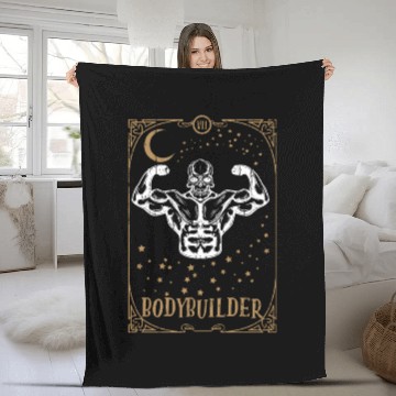 Discover Gym Muscle Tarot Card Occult Club Gothic Fleece Blankets