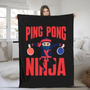 Discover Funny Ping Pong Table Tennis Gift Fleece Blankets