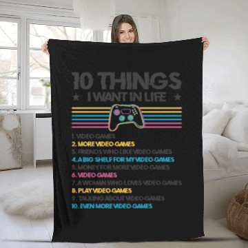 Discover Gaming Gamer Playing Video Game Computer Fleece Blankets