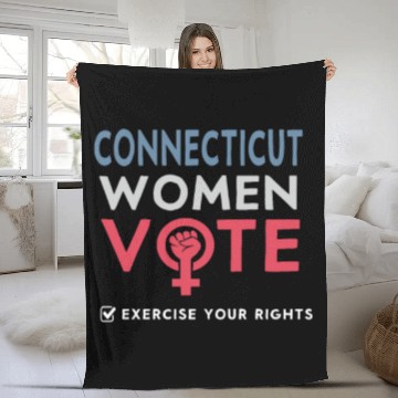 Discover Connecticut Women Vote Voter 2022 Election Fleece Blankets