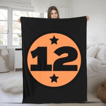 Discover 12 Circle Orange Black Birthday Age Fleece Blankets
