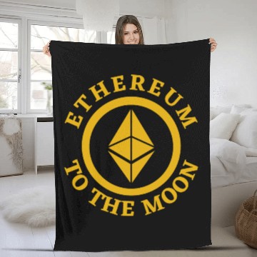 Discover Ethereum to the Moon Fleece Blankets