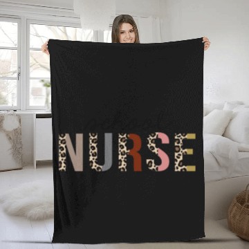 Discover school nurse Leopard Print Funny Fleece Blankets
