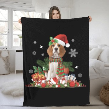 Discover Christmas Beagle Dog Cute Fleece Blankets