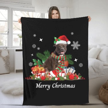 Discover Christmas Pitbull, Pit Bull dog, Merry Christmas Fleece Blankets