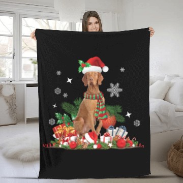 Discover Christmas Hungarian Vizsla Dog Fleece Blankets