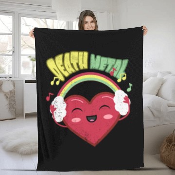 Discover Death Metal Cute Heart Fleece Blankets