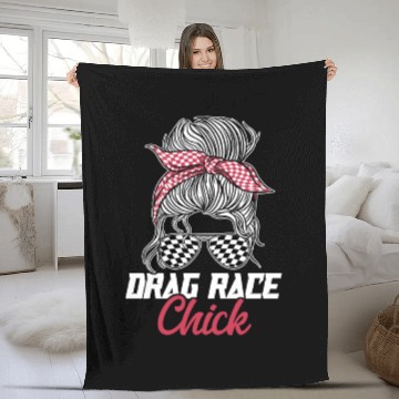 Discover Racing Race Sunglasses Girl Drag Fleece Blankets
