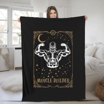 Discover Gym Tarot Card Occult Club Gothic Muscle Fleece Blankets
