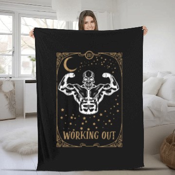 Discover Gym Tarot Card Occult Club Gothic Workout Fleece Blankets