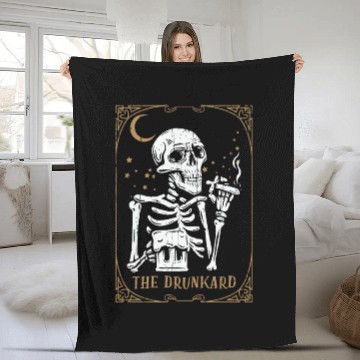 Discover Tarot Card Occult Club Gothic Vice Drink Drunkard Fleece Blankets