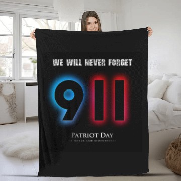 Discover We will never forget Patriot Day 9-11/ twin towers Fleece Blankets