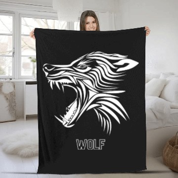 Discover Zidika Wolf Fleece Blankets