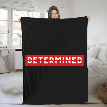 Discover Determined Motivation business fitness workout Fleece Blankets