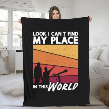 Discover Astronomy Look I Can't Find Space Stars Universe Fleece Blankets