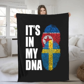 Discover North Korean And Swedish Mix Heritage DNA Flag Fleece Blankets