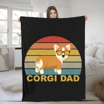Discover Gorgi Dad For Corgi Dog Lover Fleece Blankets