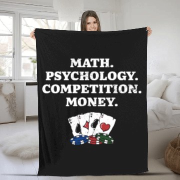 Discover Math Psychology Competition Money Gambler Poker Fleece Blankets