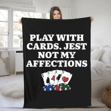 Discover Play with Cards Poker Couples Poker Player Lovers Fleece Blankets